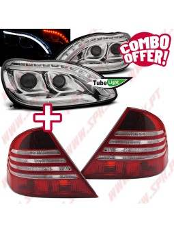 Pack Faróis + Farolins LED - Mercedes W220 (1998-2005)