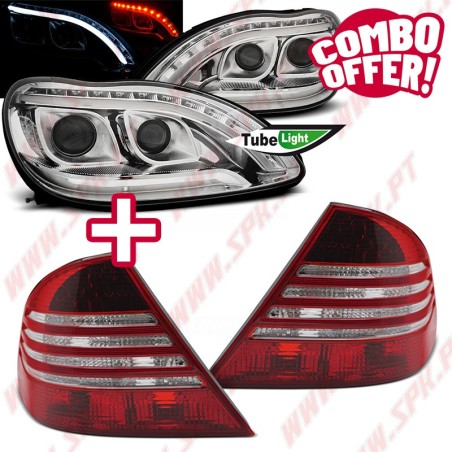 Pack Faróis + Farolins LED - Mercedes W220 (1998-2005)