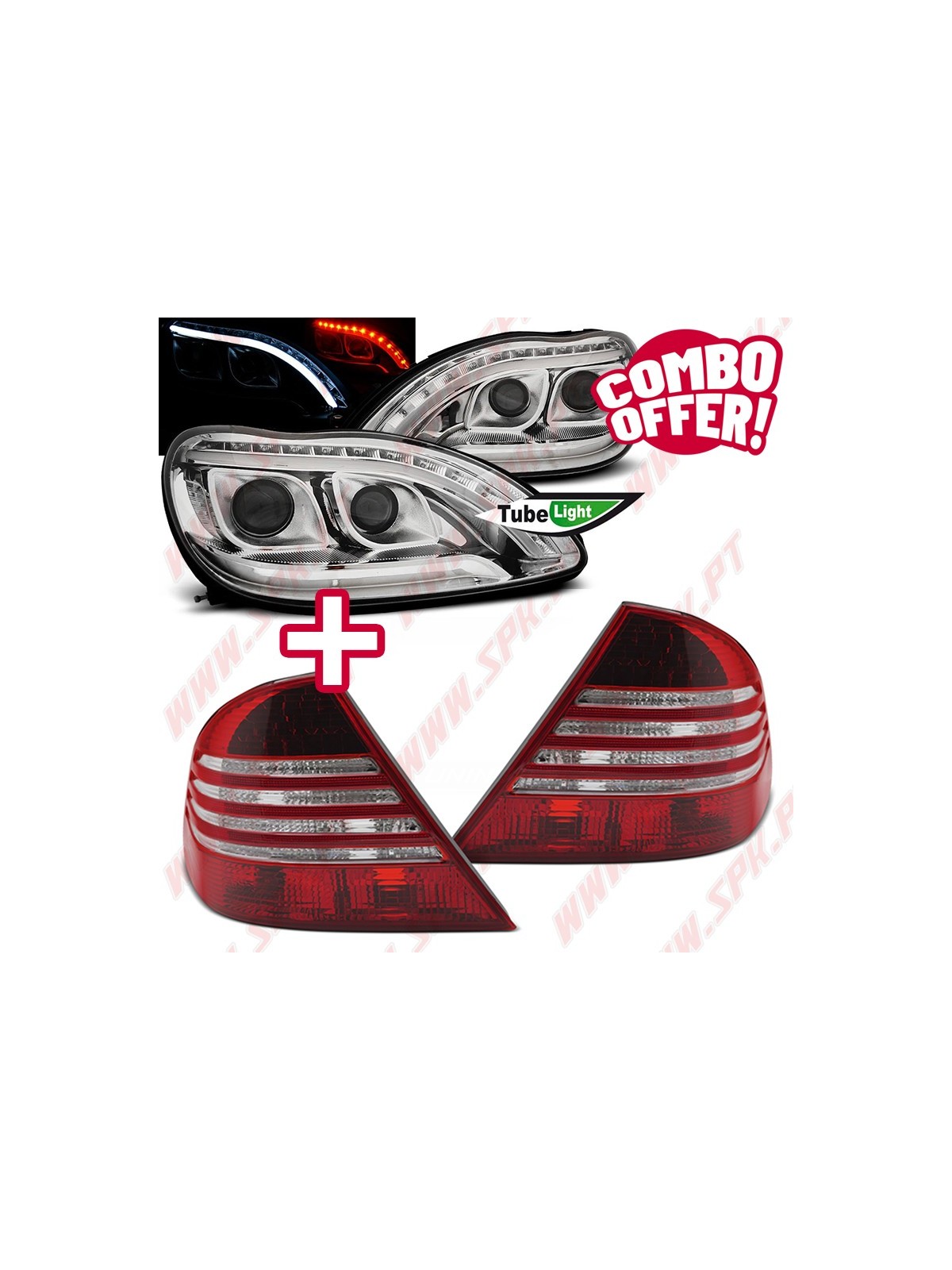 Pack Faróis + Farolins LED - Mercedes W220 (1998-2005) Pack Faróis + Farolins LED - Mercedes W220 (1998-2005)
