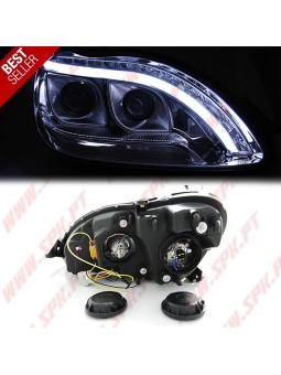 Faróis Tube Light / Chrome - Mercedes W220 (1998-2005)