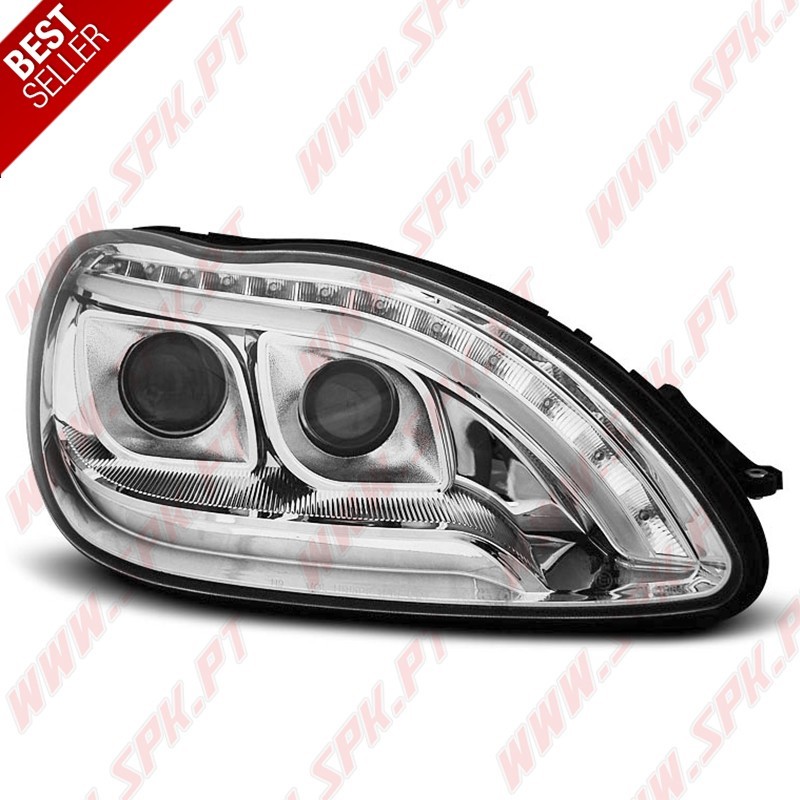 Faróis Tube Light / Chrome - Mercedes W220 (1998-2005)