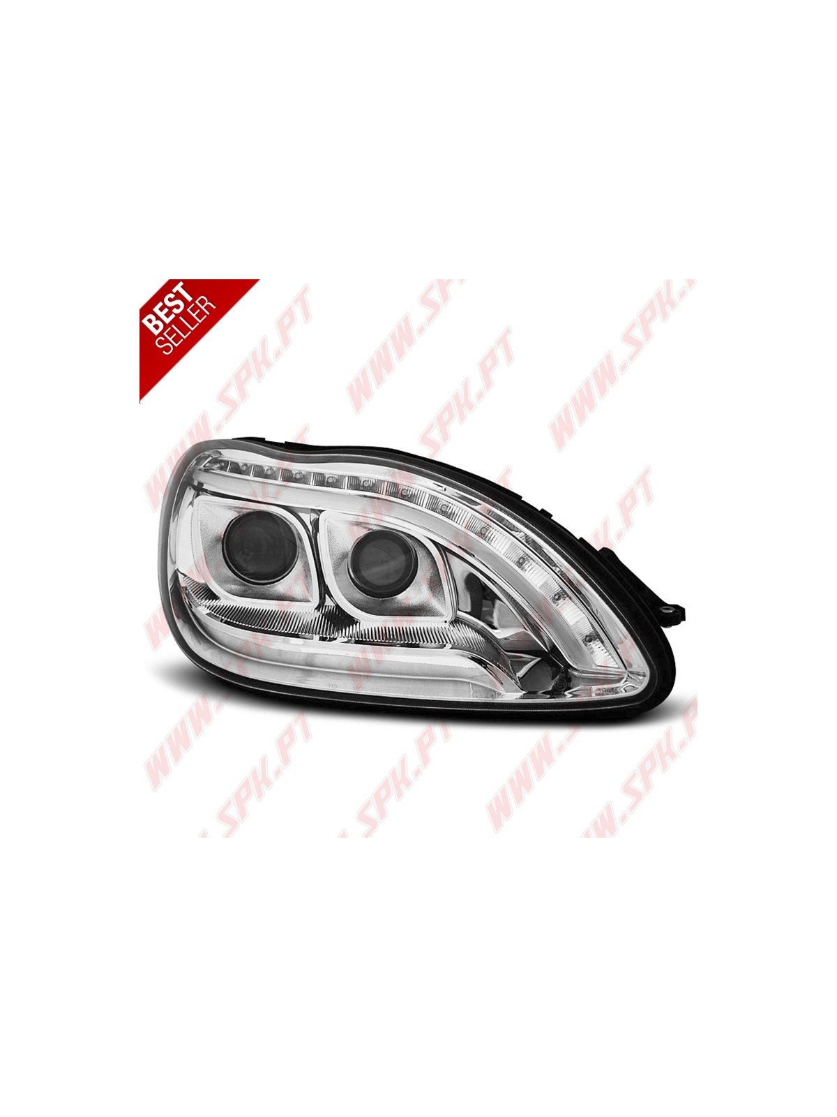 Faróis Tube Light / Chrome - Mercedes W220 (1998-2005)