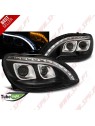 Faróis Tube Light / Black - Mercedes W220 (1998-2005) Faróis Tube Light / Black - Mercedes W220 (1998-2005)