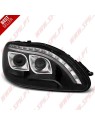 Faróis Tube Light / Black - Mercedes W220 (1998-2005) Faróis Tube Light / Black - Mercedes W220 (1998-2005)