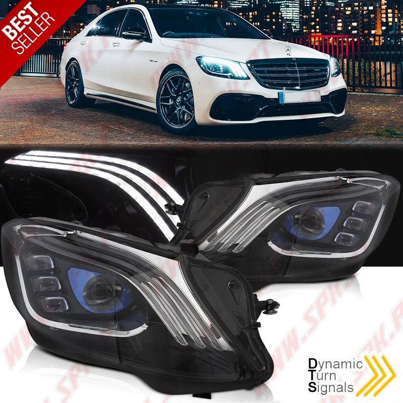 Faróis FULL-LED / Black - Mercedes W222 (2013-2017) Faróis FULL-LED / Black - Mercedes W222 (2013-2017)