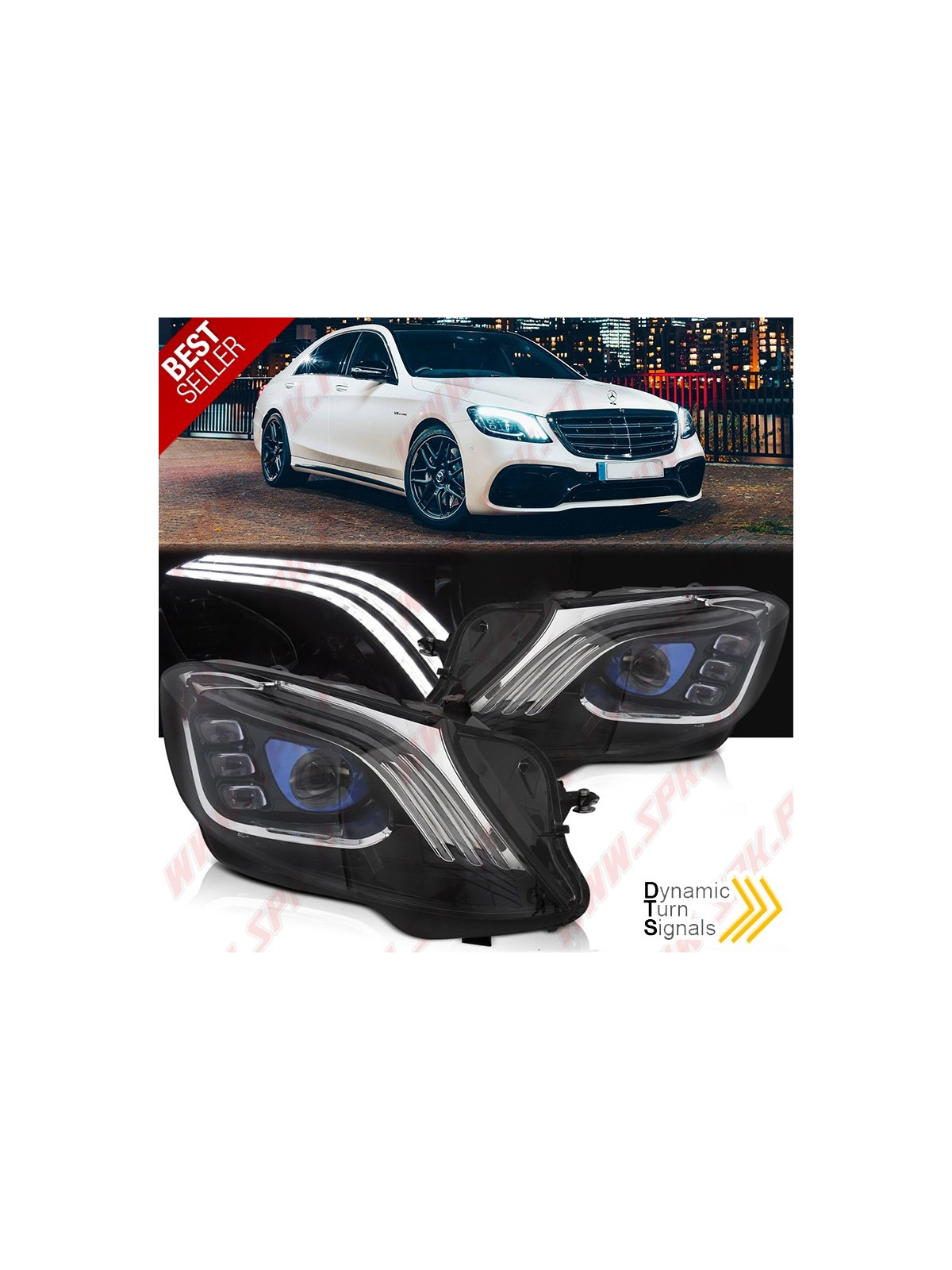 Faróis FULL-LED / Black - Mercedes W222 (2013-2017) Faróis FULL-LED / Black - Mercedes W222 (2013-2017)