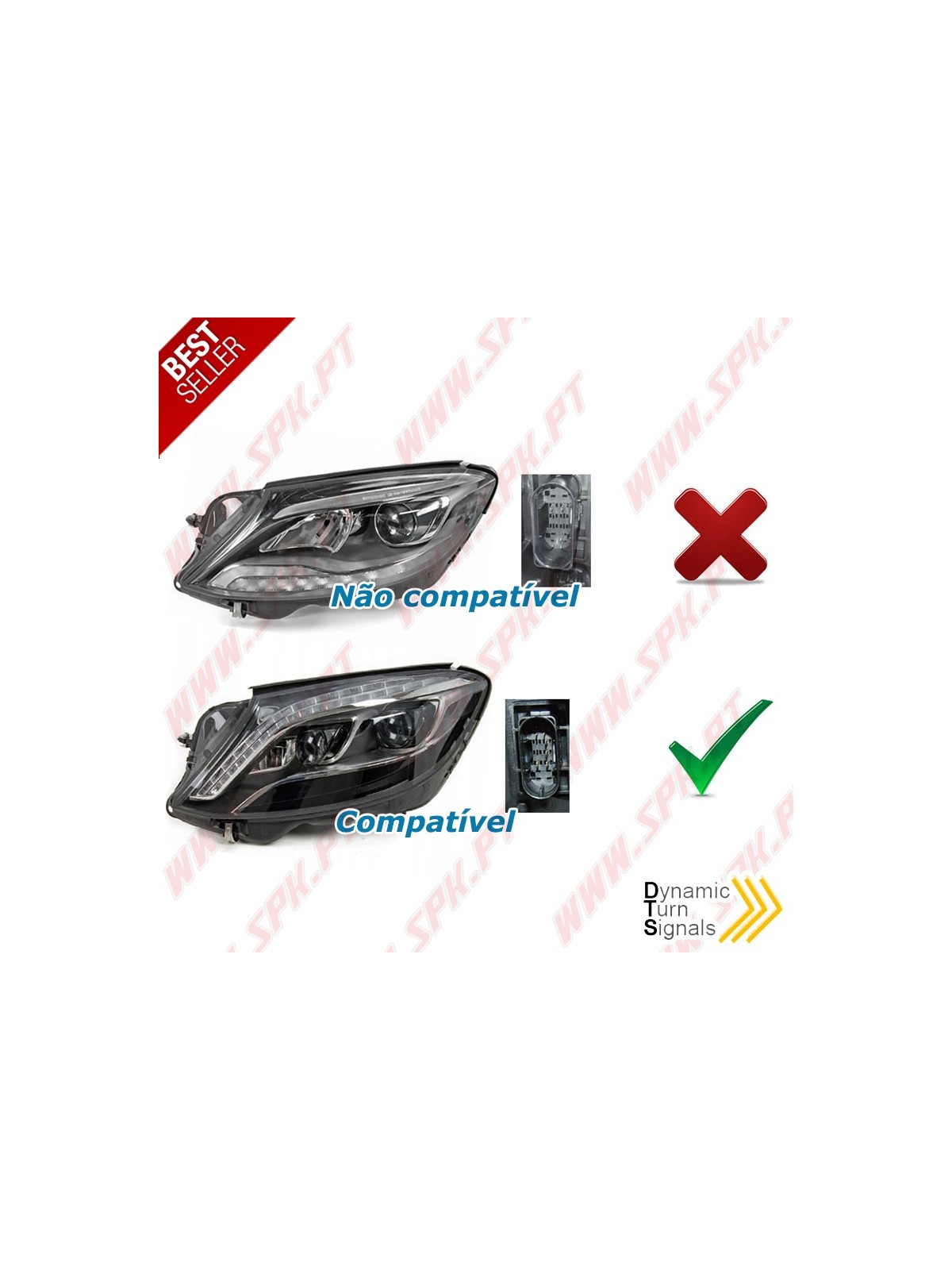 Faróis FULL-LED / Black - Mercedes W222 (2013-2017) Faróis FULL-LED / Black - Mercedes W222 (2013-2017)