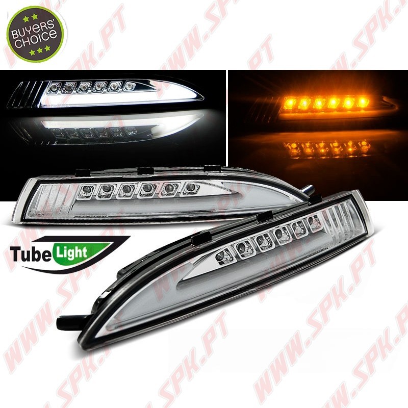 Faróis Tube Light / Pisca+Presença - Chrome - VW Scirocco (2008-2014)