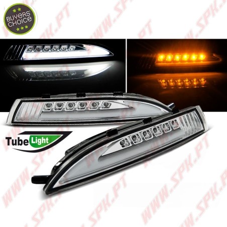 Faróis Tube Light / Pisca+Presença - Chrome - VW Scirocco (2008-2014)