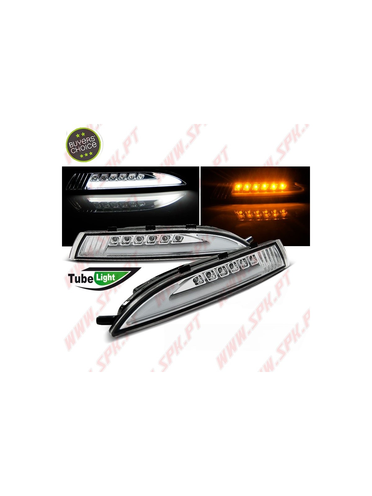 Faróis Tube Light / Pisca+Presença - Chrome - VW Scirocco (2008-2014)