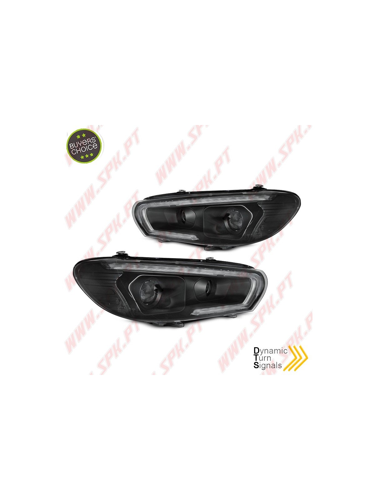 Faróis Tube Light LED Black - VW Scirocco (2008-2014) Faróis Tube Light LED Black - VW Scirocco (2008-2014)