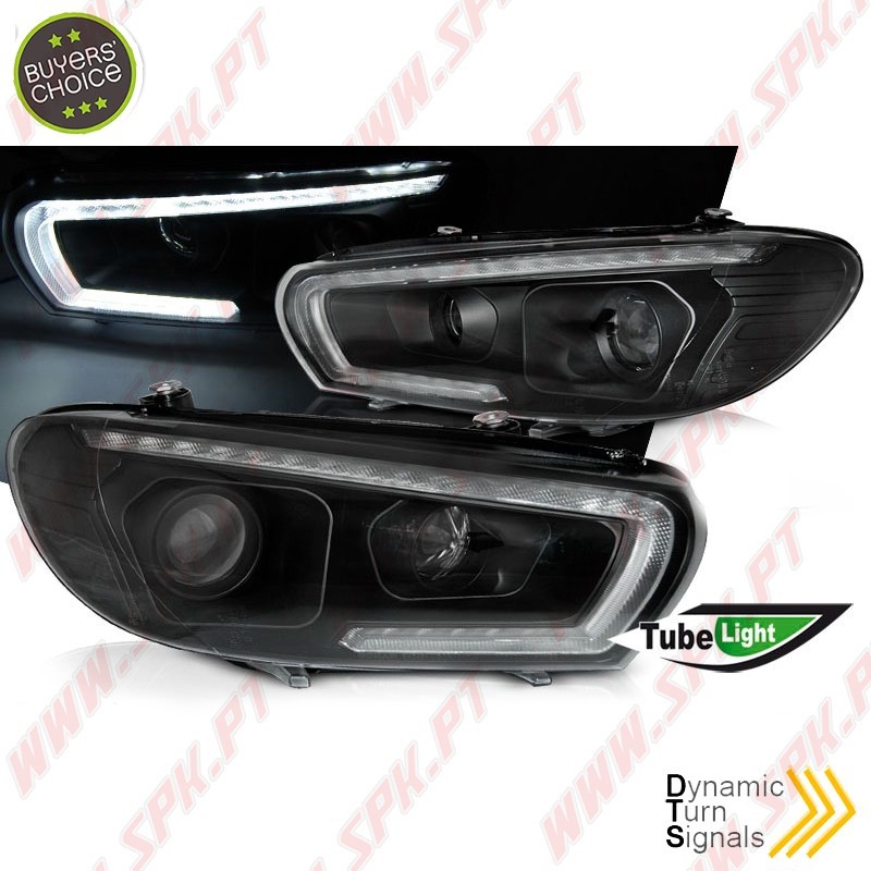 Faróis Tube Light LED Black - VW Scirocco (2008-2014) Faróis Tube Light LED Black - VW Scirocco (2008-2014)