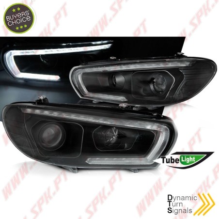 Faróis Tube Light LED Black - VW Scirocco (2008-2014)