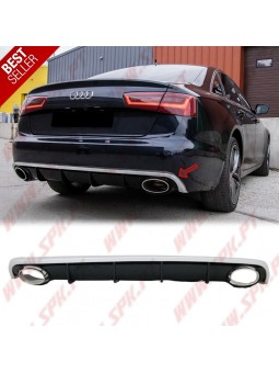 Difusor Traseiro + Ponteiras Look RS6 - Audi A6 C7 (2010-2014)