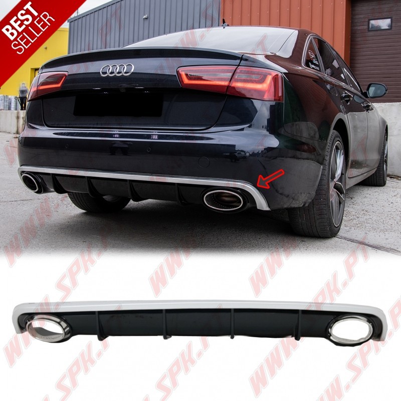Difusor Traseiro + Ponteiras Look RS6 - Audi A6 C7 (2010-2014)