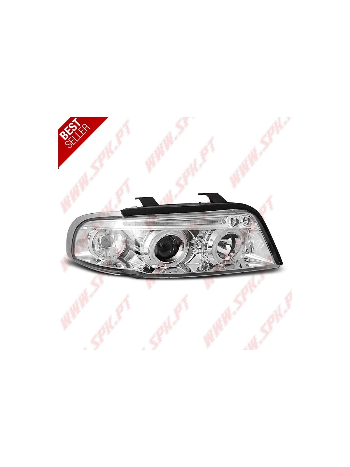Faróis Angel Eyes LED V.2 / Chrome - Audi A4 B5 (1994-1998)