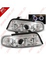 Faróis Angel Eyes LED V.2 / Chrome - Audi A4 B5 (1994-1998)