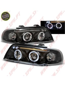 Faróis Angel Eyes LED V.2 / Black - Audi A4 B5 (1994-1998)