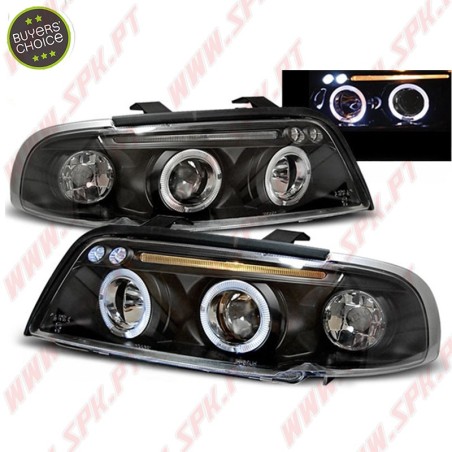 Faróis Angel Eyes LED V.2 / Black - Audi A4 B5 (1994-1998)