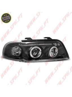 Faróis Angel Eyes LED V.2 / Black - Audi A4 B5 (1994-1998)