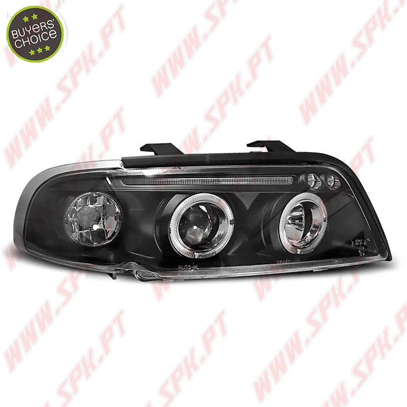 Faróis Angel Eyes LED V.2 / Black - Audi A4 B5 (1994-1998) Faróis Angel Eyes LED V.2 / Black - Audi A4 B5 (1994-1998)