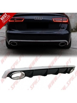 Difusor Traseiro + Ponteiras Look RS6 - Audi A6 C7 (2010-2014)