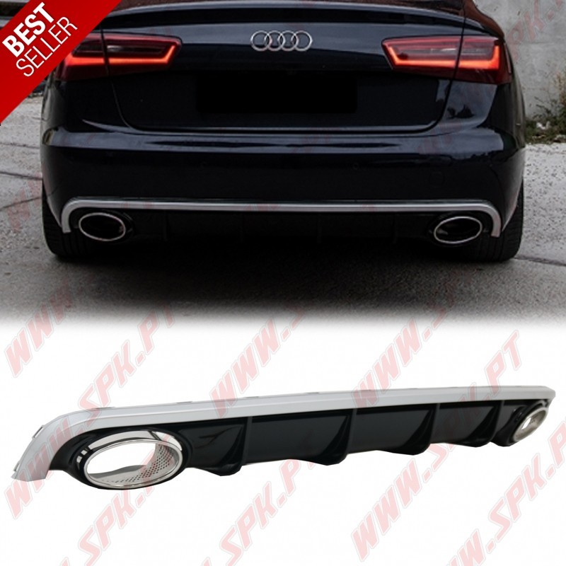 Difusor Traseiro + Ponteiras Look RS6 - Audi A6 C7 (2010-2014)