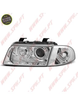 Faróis Angel Eyes V.3 / Chrome - Audi A4 B5 (1994-1998)