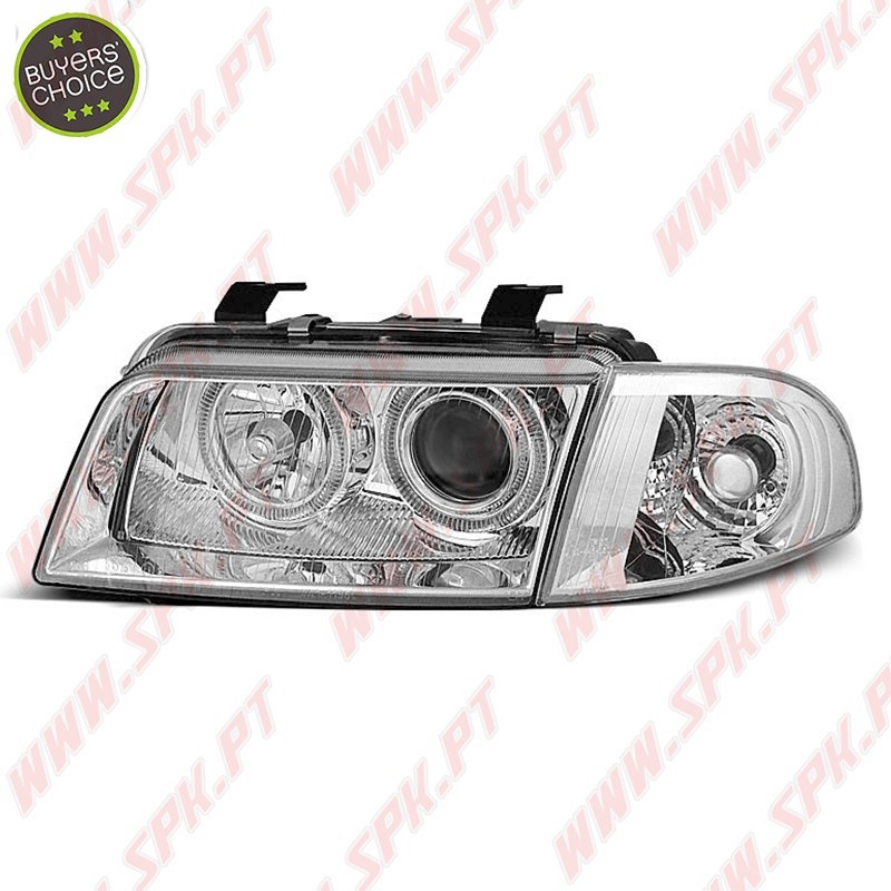 Faróis Angel Eyes V.3 / Chrome - Audi A4 B5 (1994-1998)
