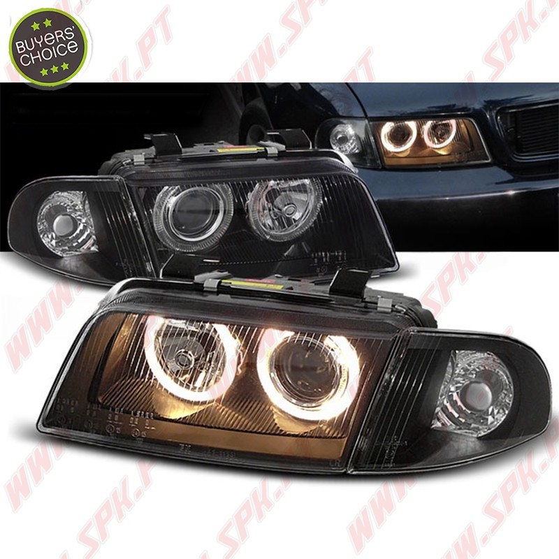 Faróis Angel Eyes V.3 / Black - Audi A4 B5 (1994-1998)