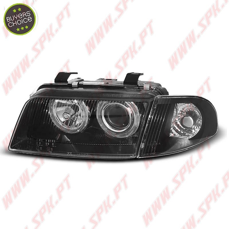 Faróis Angel Eyes V.3 / Black - Audi A4 B5 (1994-1998)