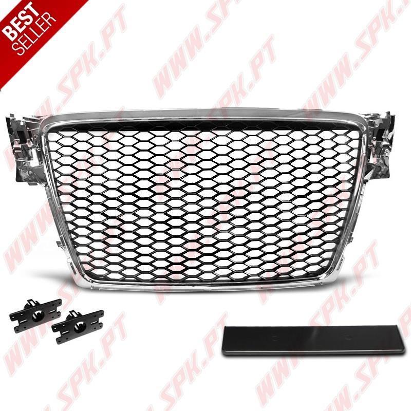 Grelha Frontal Chrome+Black Look RS - Audi A4 B8 (2008-2011) Grelha Frontal Chrome+Black Look RS - Audi A4 B8 (2008-2011)
