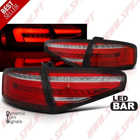 Farolins LED-BAR Red+Clear - Audi A4 B8 Sedan (2012-2015)