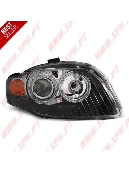 Faróis Angel Eyes / Black - Audi A4 B7 (2004-2008)