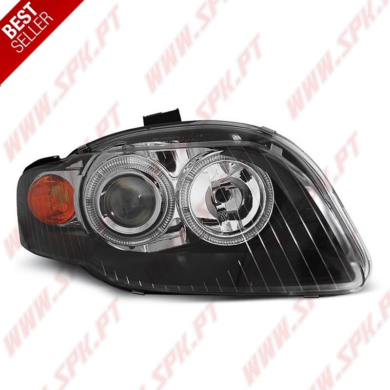 Faróis Angel Eyes / Black - Audi A4 B7 (2004-2008)