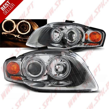 Faróis Angel Eyes / Chrome - Audi A4 B7 (2004-2008)