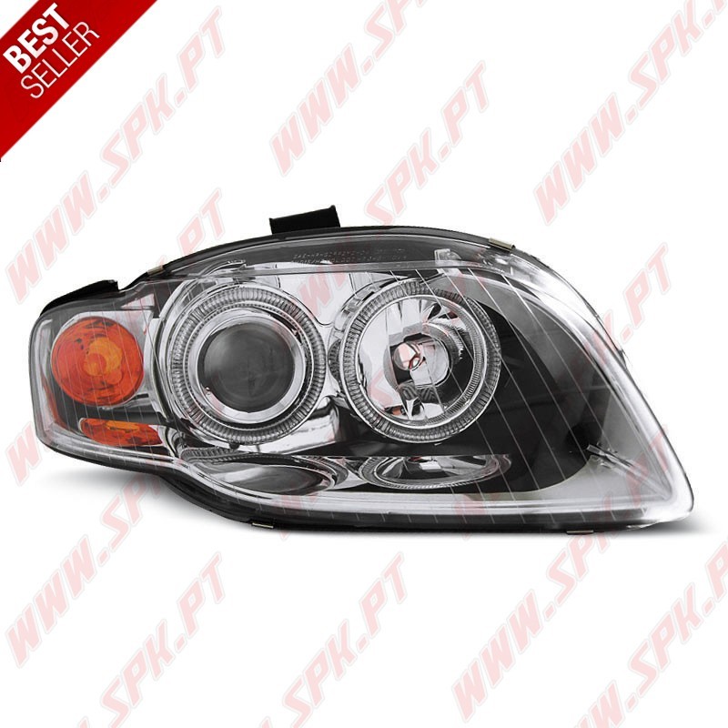 Faróis Angel Eyes / Chrome - Audi A4 B7 (2004-2008)