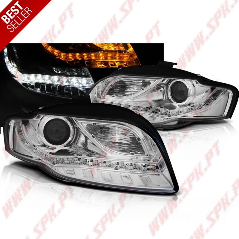 Faróis Daylight LED / Chrome - Audi A4 B7 (2004-2008)