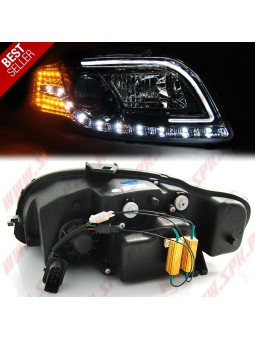 Faróis Tube-Light / Chrome - Audi A4 B7 (2004-2008)