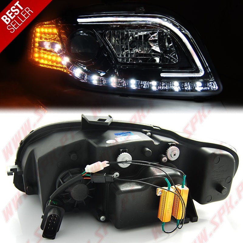 Faróis Tube-Light / Chrome - Audi A4 B7 (2004-2008)