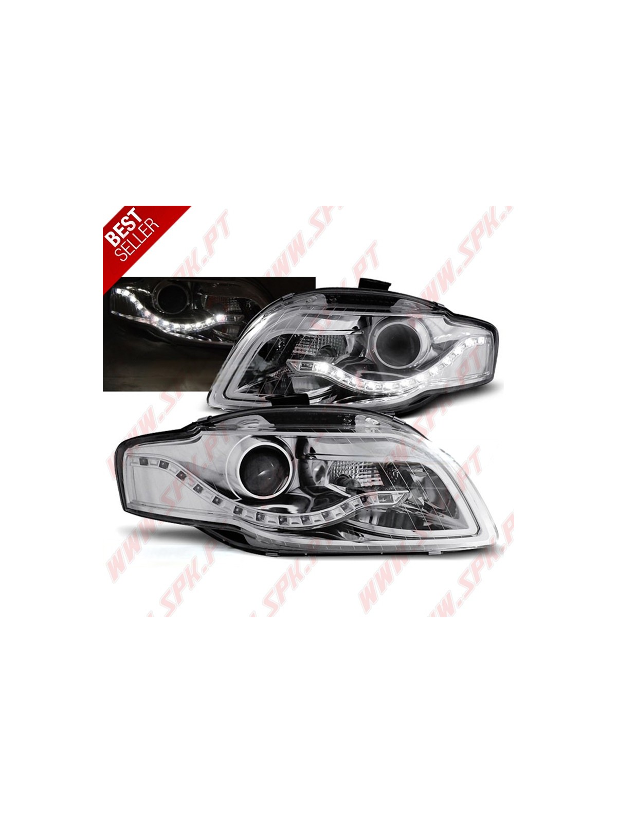 Faróis Daylight LED V.2 / Chrome - Audi A4 B7 (2004-2008)