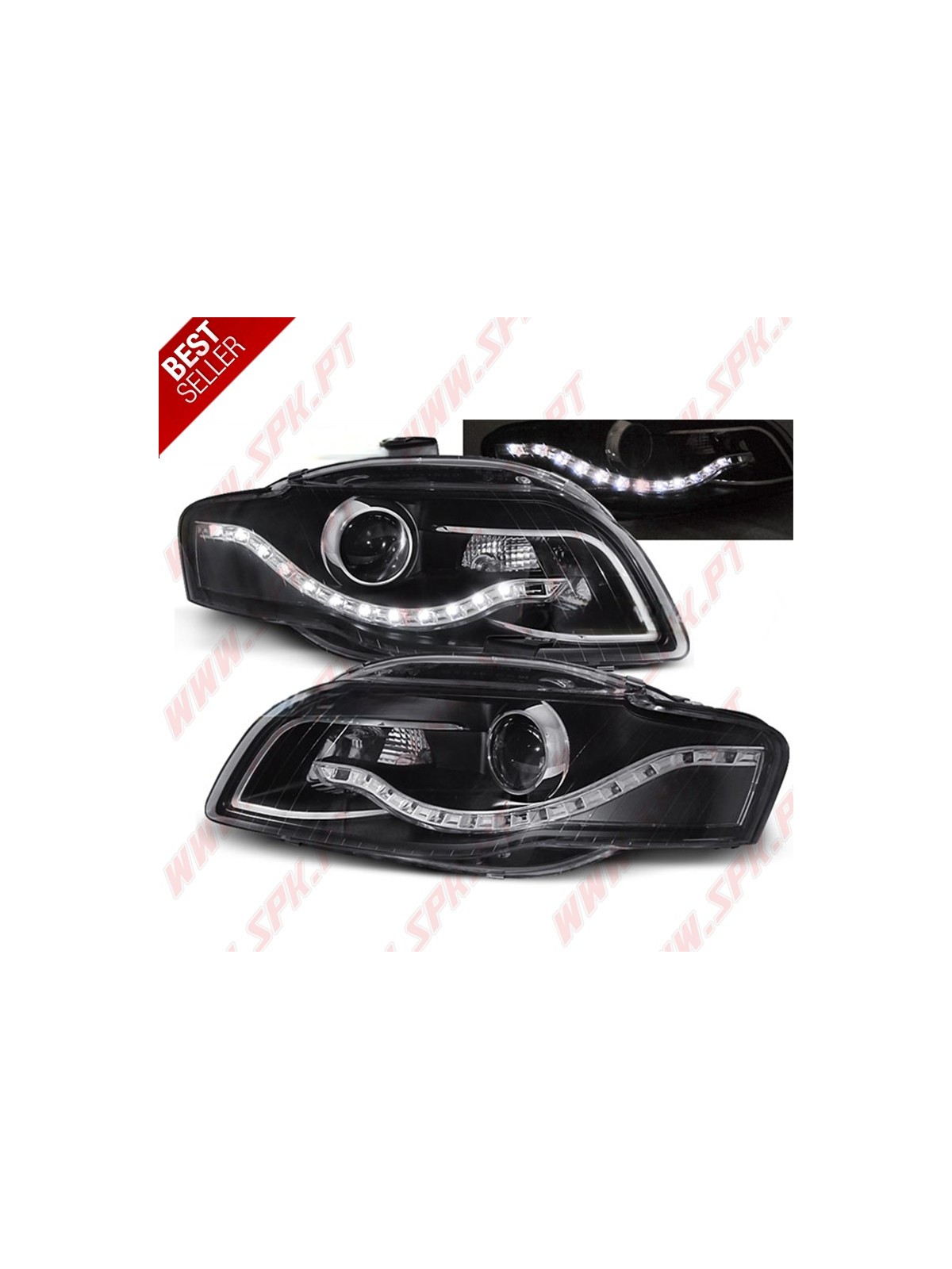 Faróis Daylight LED V.2 / Black - Audi A4 B7 (2004-2008)