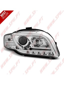 Faróis Tube-Light V.2 / Chrome - Audi A4 B7 (2004-2008)