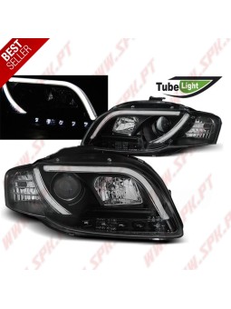 Faróis Tube-Light V.2 / Black - Audi A4 B7 (2004-2008)