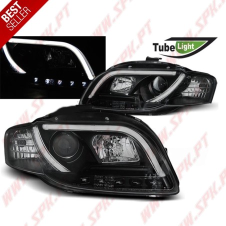 Faróis Tube-Light V.2 / Black - Audi A4 B7 (2004-2008)
