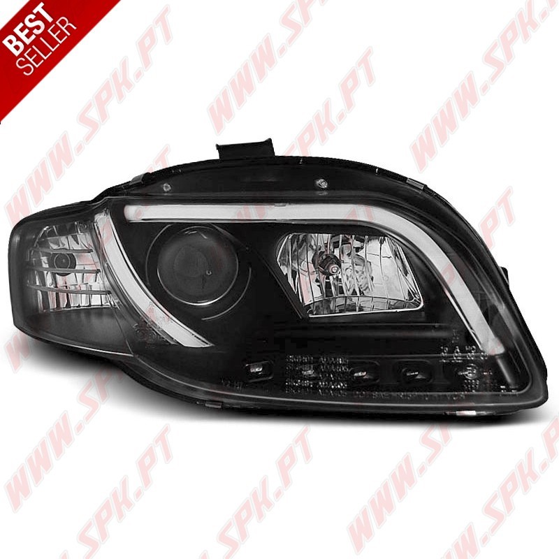 Faróis Tube-Light V.2 / Black - Audi A4 B7 (2004-2008)