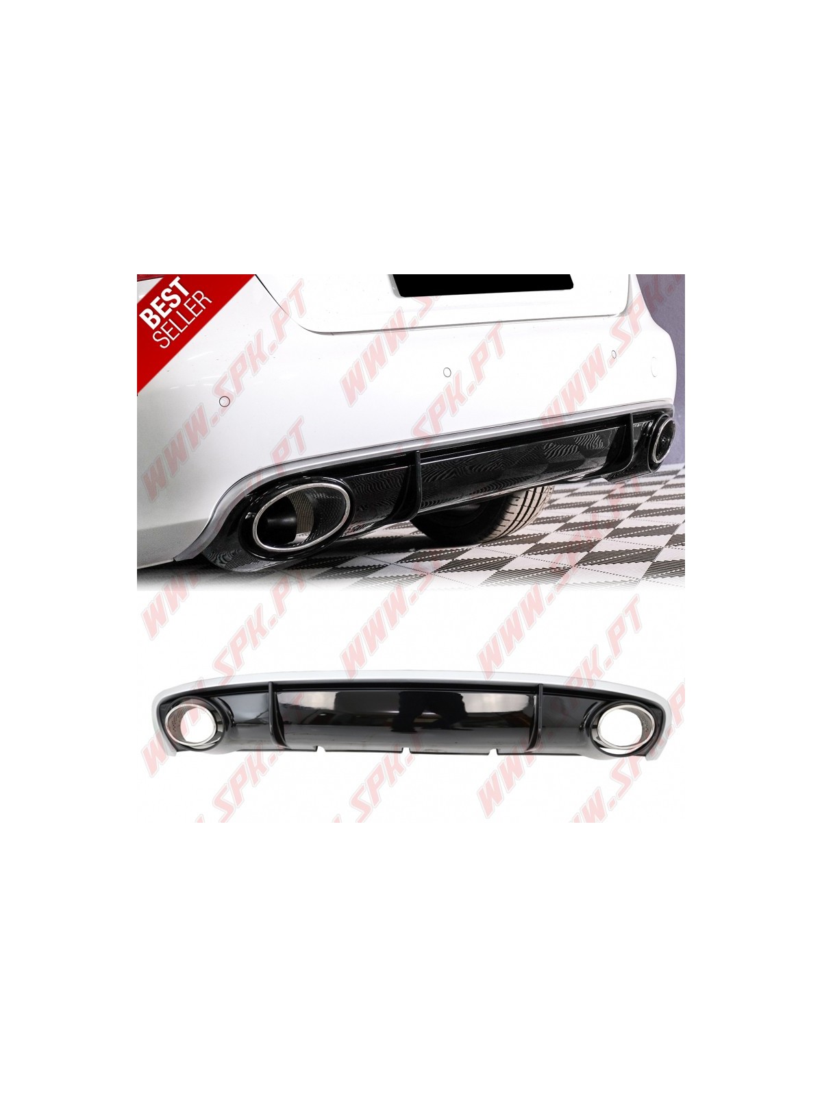 Difusor Traseiro + Ponteiras Look RS4 - Audi A4 B8 Sedan / Avant (2012-2015)