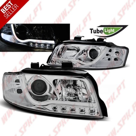 Faróis Tube-Light / Chrome - Audi A4 B6 (2000-2004)