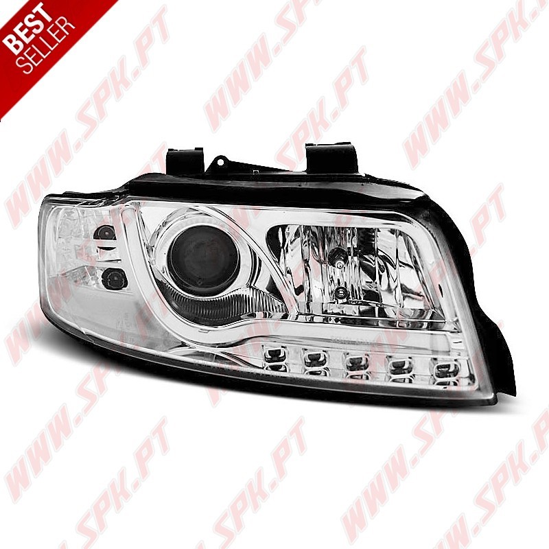 Faróis Tube-Light / Chrome - Audi A4 B6 (2000-2004)