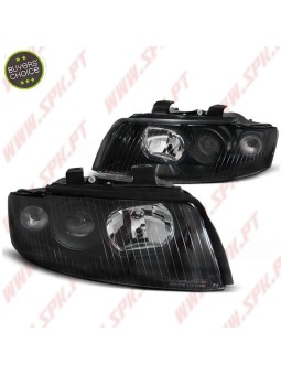 Faróis Look OEM Black - Audi A4 B6 (2000-2004)